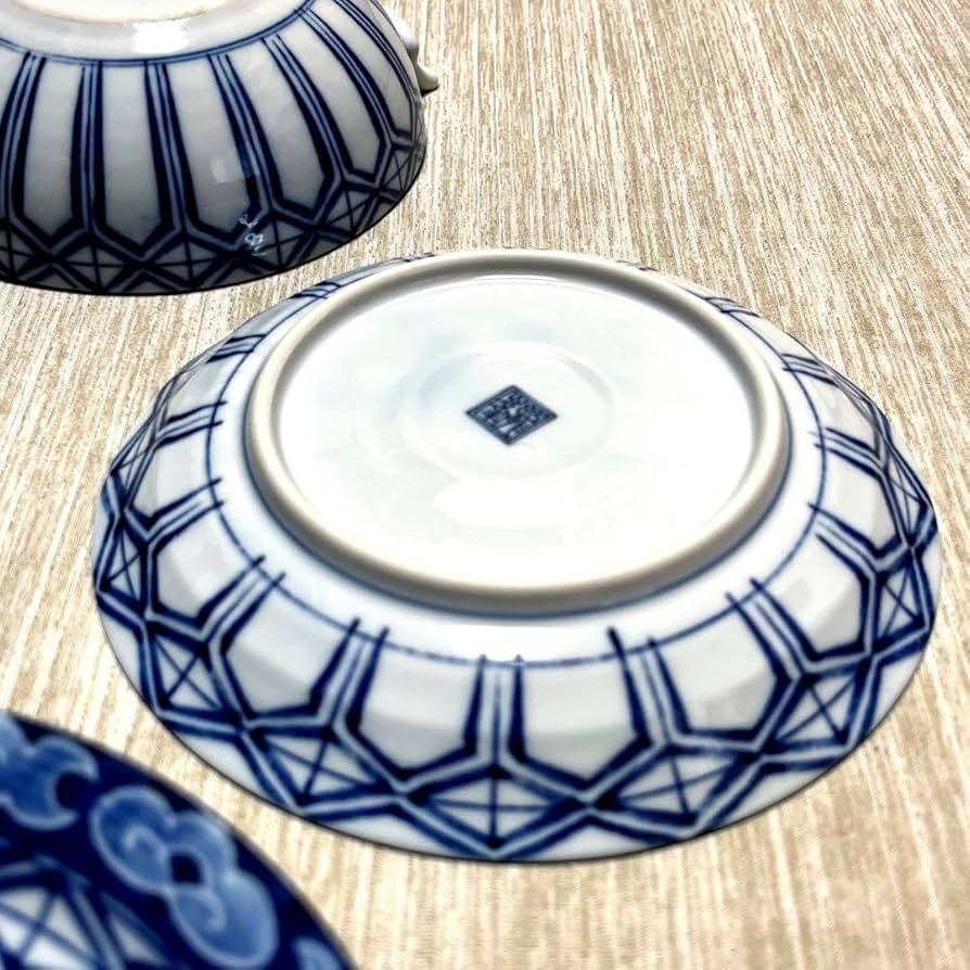 Amazon.co.jp: 有田焼 三洋陶器 龍峯窯 中皿と取手付き中鉢 各5